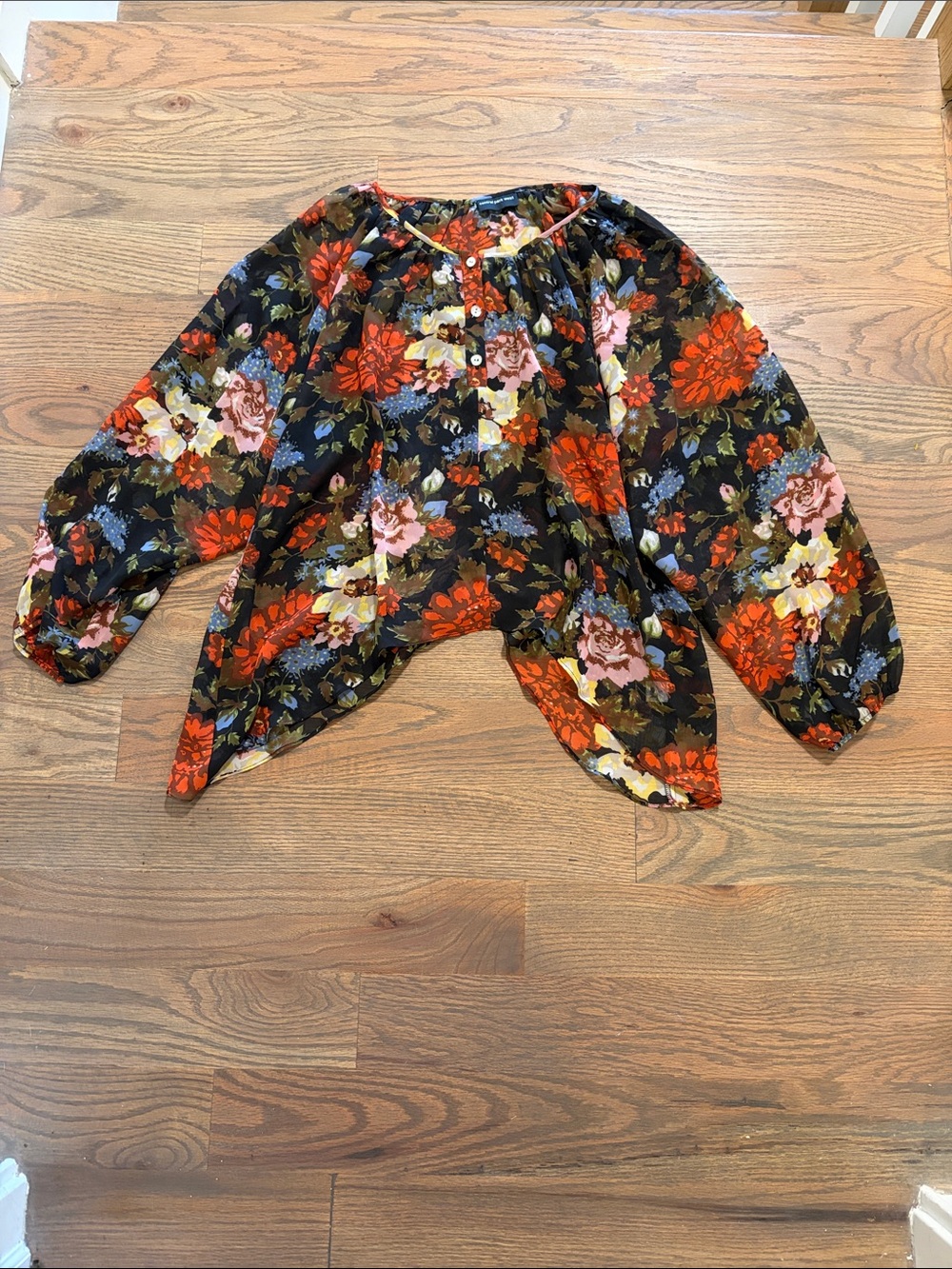 Central Park West Floral Peasant Blouse - Floral EUC size XS